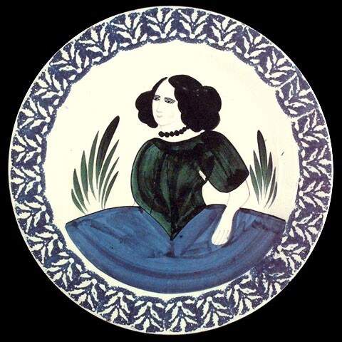 Dama in blu e verde