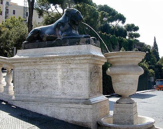 Piazza del Campidoglio — Fontana dei Leoni