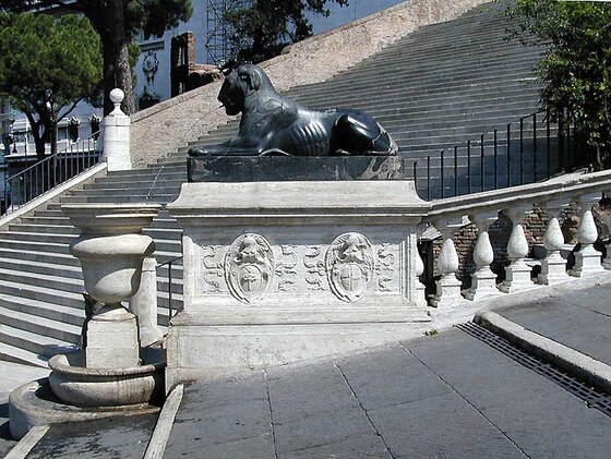 Piazza del Campidoglio — Fontana dei Leoni