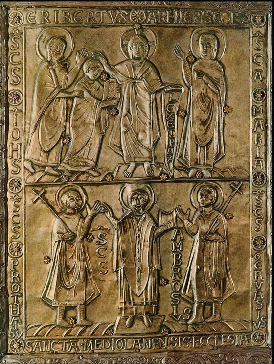 Coperta di evangeliario, detto di Ariberto, Anonimo