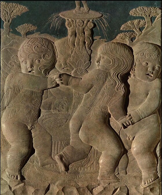 Putti che giocano, Agostino di Duccio